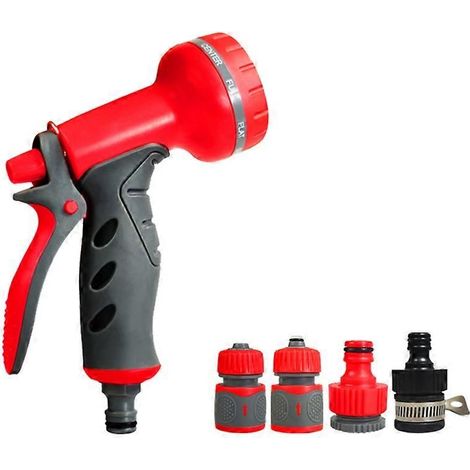 Adjustable High Pressure Hose Water Spray Gun - 9 Pattern Car Wash Garden Nozzle Portable Sprinkler compatible with Home Cleaning (1/5)