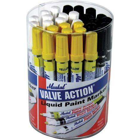 Markal Valve Action Paint Markers - Set of 24, Durable Paint Markers for Industrial and Artistic Use (Model MKL96080)
