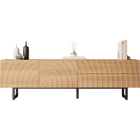 Armoire TV, meuble TV, panneau TV, meuble TV inférieur. Design unique, texture 3D. 180 x 38 x 51,5 cm (L x L x H) (1/5)
