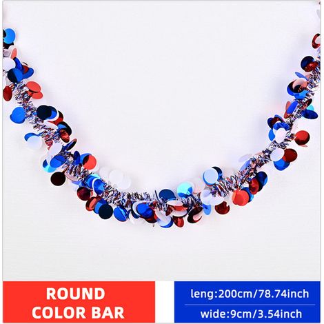 Guirlande En Paillettes - Rouge Blanc Bleu - 200 cm - Décoration Pour Fête Nationale Américaine - 1 Pièce (1/5)