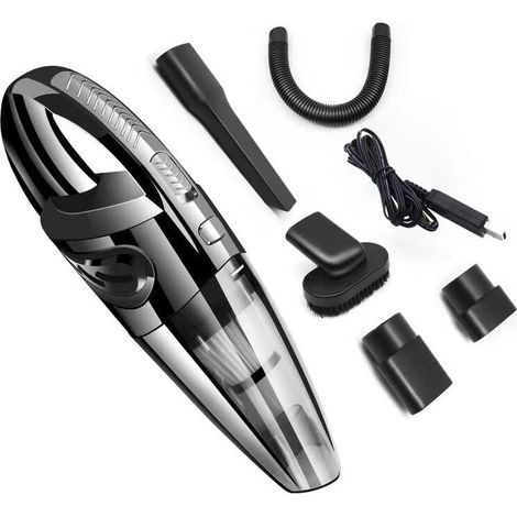 Aspirateur à cendre,Aspirateur à Main sans Fil Puissant Portable 120W 2200mAh avec Fonction Huimide & Sèche Filtre HEPA Lavable et 5 Buses Rechargeable pour Maison,Table, Bureau, Voiture-Karteo (1/5)