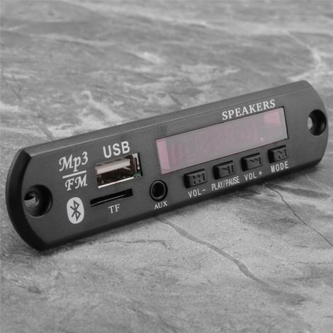 Module Bluetooth USB MP3 FM Radio AUX TF Carte SD Décodeur Audio 12V pour Voiture (1/4)