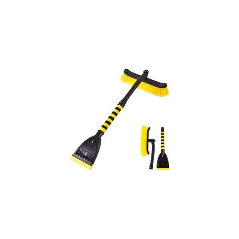 Cepillo para nieve y rascador de hielo para coche - Diseño desmontable - Mango de espuma giratorio largo - Accesorio para coche - Crezuo