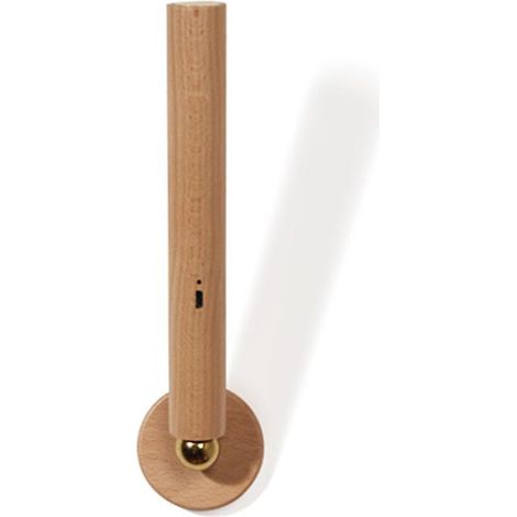 Veilleuse en bois intelligente 360° avec connexion magnétique, orientable et à intensité variable, rechargeable par USB (2024). (1/5)