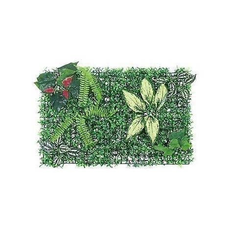Panneau mural de haie verte artificielle, panneau mural de verdure artificielle, panneau de fausse plante, décoration murale végétale (1/2)