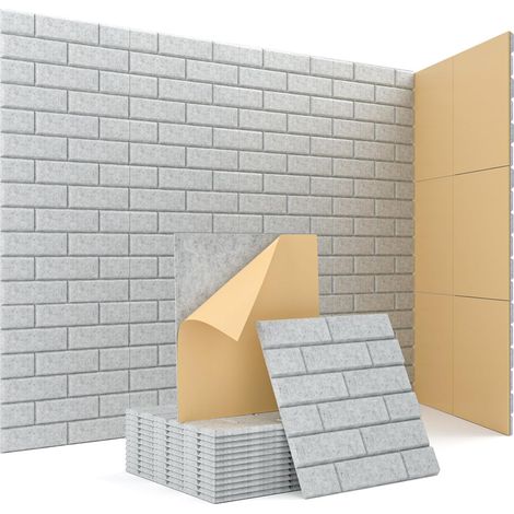 Panneaux Acoustiques de la Brique Auto-Adhésif, 18 Pièces, Haute Densité Isolation Phonique Mur pour la Décoration et le Traitement Acoustique, Anti Bruit Mousse Acoustique (30x30x0.9cm) (1/5)