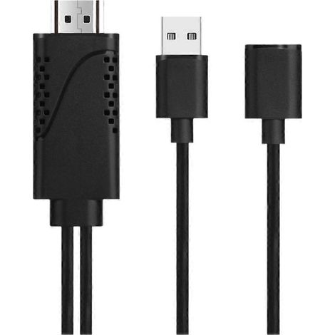 Câble adaptateur AV numérique USB femelle vers HDMI mâle compatible 1080p pour TV HD. (1/5)