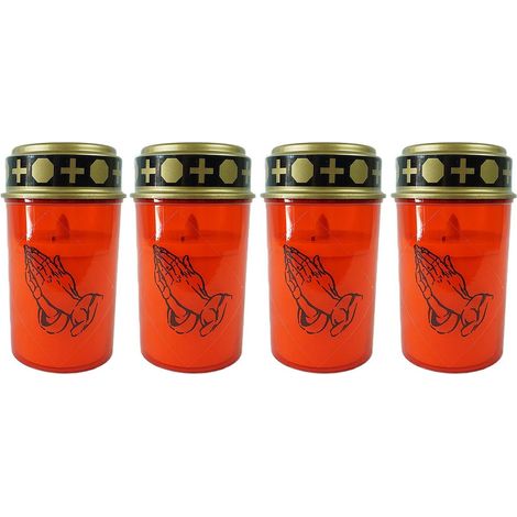 Bougie funéraire LED rouge 4 LED combustion prolongée