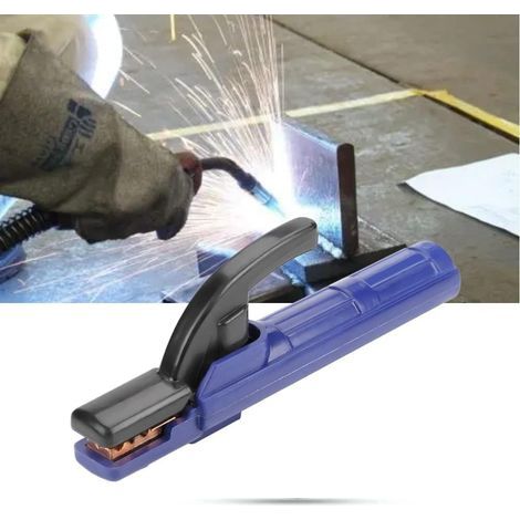 Support d'électrode de soudage, Pince de soudage en cuivre isolée, Support d'électrode 300A pour Machine à souder (Bleu) (1/5)