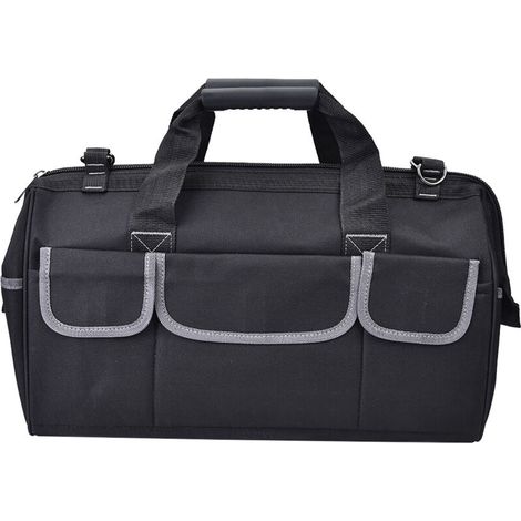 Sac à Outils de 19 Pouces, Mallette de Rangement D'Outils Matériels, Sac à Outils à Large Bouche pour électricien, Sac à Outils en Tissu , Organisateur (1/5)