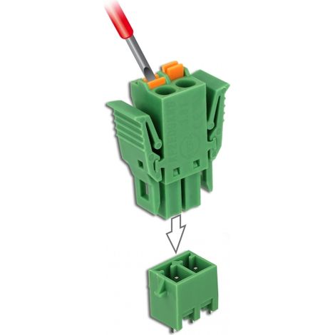 Delock Bloque de terminales fijado para PCB 2 pin 3,81 mm paso vertical