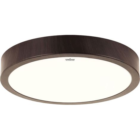 LED Deckenleuchte Metall IP44 4100 K neutralweiß 1680 lm Ø 38 cm Wenge rund