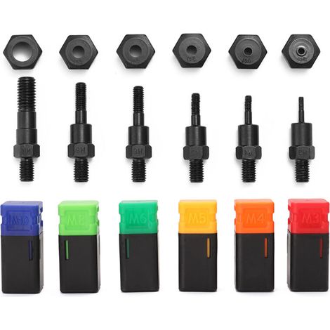 Pistola remachadora BT-605, kit de herramientas para tuercas remachables M3-M10 con mango de bajo consumo energético para metal (1/5)