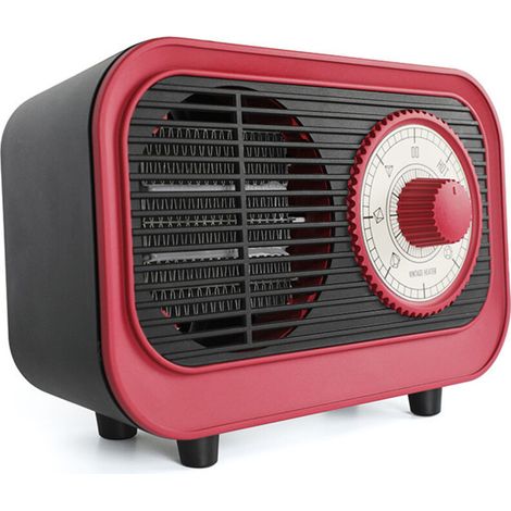 Chauffage soufflant, chauffage de chambre portable rétro, pièce d'hiver 1 ventilateur électrique, 1 manuel d'instructions (rouge) (1/4)