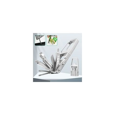 Porte-Clés Multitool, Combinaison de Clés Multi Tool 12 en 1 Pliable Vis Rotary Bit Décapsuleur Kit en Acier Inoxydable Set Folding Outdoor Tool (1/5)