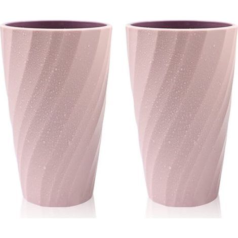 Set aus 2 unzerbrechlichen Badezimmerbechern mit weicher und langlebiger Zahnbürste (rosa) (1/5)