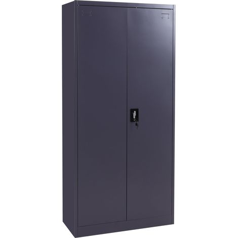[NON UTILIZZATO] Armadio ufficio archivio faldoni HHG-731 2 ante 5 ripiani acciaio 40x90x185cm grigio scuro