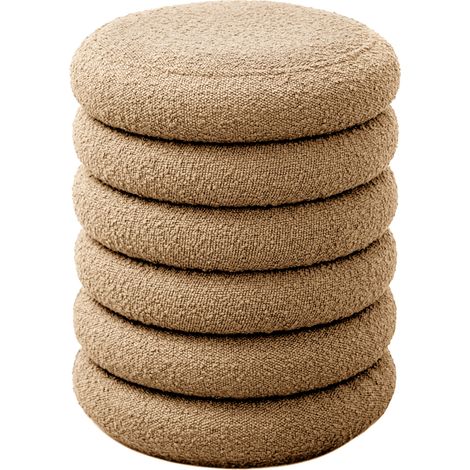 SVITA BLOSSOM XS Hocker mit Stauraum Sitzhocker Ottomane Boucle-Polster Beige
