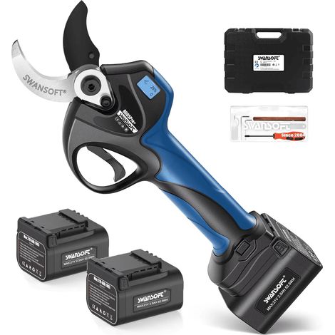 SWANSOFT Sécateurs électriques de 40 mm, sécateur à Batterie avec 3 Batteries 21 V 2,5 Ah, sécateur de Jardin Professionnel pour vergers et vignes 8605Pro (1/5)