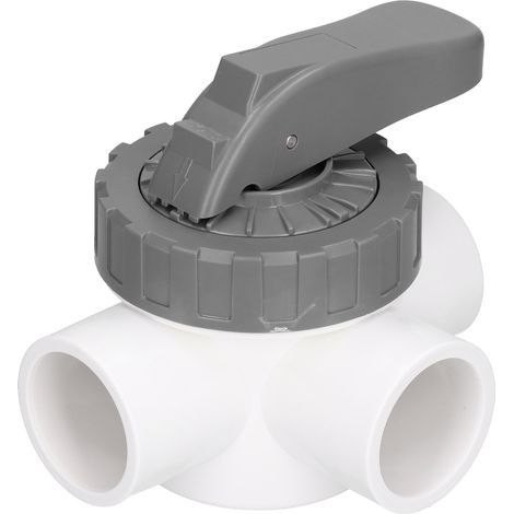 Robinet 3 voies, robinet vanne de dérivation, accessoire de remplacement pour spa et piscine, robinet V40-3A ABS PVC (1/5)