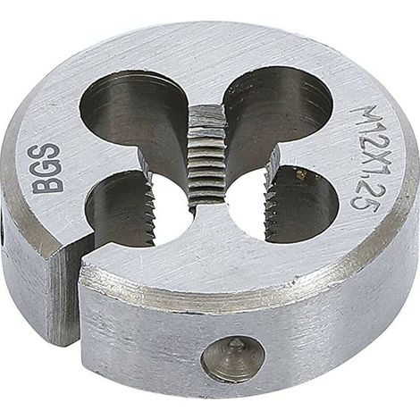 Filière - M12 x 1.25 - Filetage Droit Standard - Acier GCr15 - Diamètre Extérieur 38.1 mm - Épaisseur 12 mm - Unité