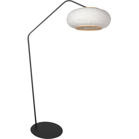 Lampe sur pied noire Zig-Zag avec une teinte blanche Ø60cm - 4641ZW