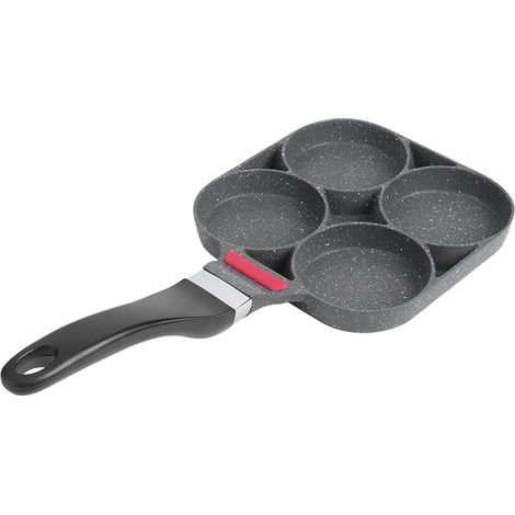 Poêle à crêpes en aluminium avec poignée (type feu ouvert) pour la cuisson des œufs et des hamburgers. (1/5)