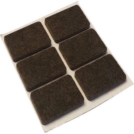 Feltrini adesivi rettangolari 25 x 35 mm. - marrone - 6 pz.