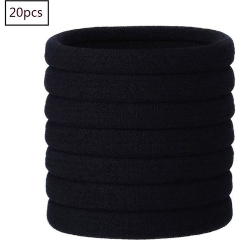 Élastique à cheveux, 20 Pièces Noir Élastique Bande de cheveux, Bandeau bandeaux Élastiques et Accessoires pour Haarfrisuren des Femmes et des Filles (1/5)