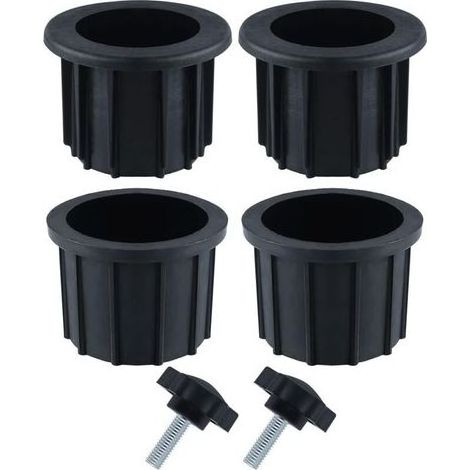 Pack de 2 ensembles d'accessoires pour parasol – 6 pièces – 4 anneaux de 1,5 et 1,9 pouce – 2 vis M8 de 40 mm – Couleur noire (1/5)