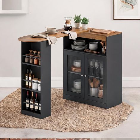 Mobilier de bar negro en MDF 150 x 80 x 105,5 cm (1/5)