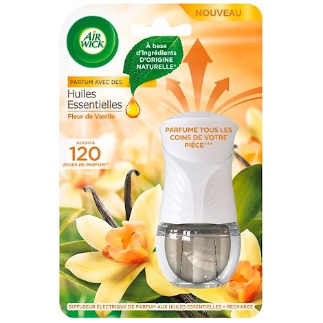 Diffuseur huile essentielle électrique – Parfum fleur de vanille – Recharge 19 ml – Durée d'action jusqu'à 120 jours – Air Wick