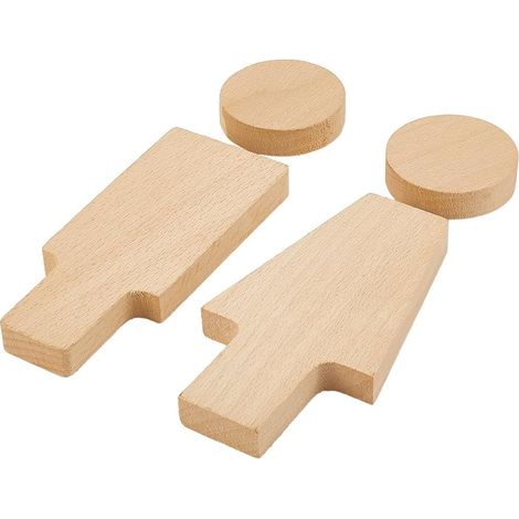 2 Panneaux de Toilettes en Bois pour Hommes et Femmes Panneaux de Salle de Bain pour Identification des Toilettes Symbole des Toilettes Étiquettes de Porte en Bois pour Bureaux Entreprises (1/4)