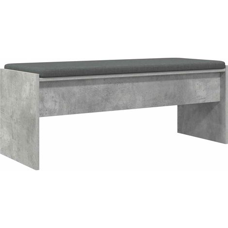 Hall Bench with Cushion Concrete Grey 103 x 38 x 40 cm vidaXL