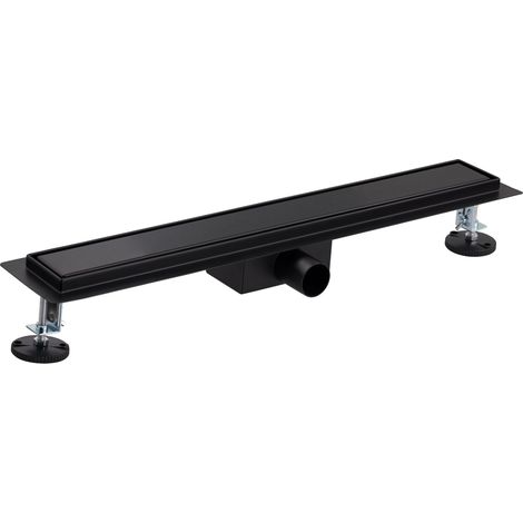 Canaleta de ducha italiana con rejilla color negro mate, para enlosar NOYON & THIEBAULT 70x600 - Ø40