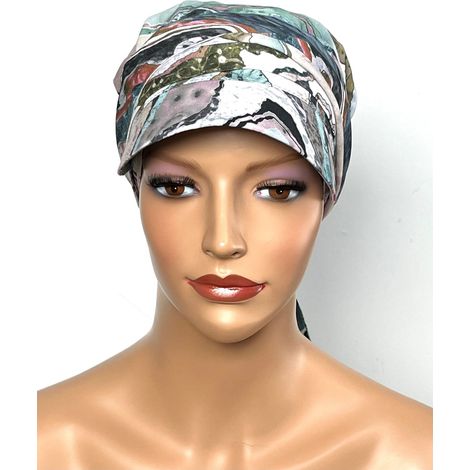 Foulard Tess pour femme avec turban à visière 287 pour l'été, également après chimiothérapie (1/5)