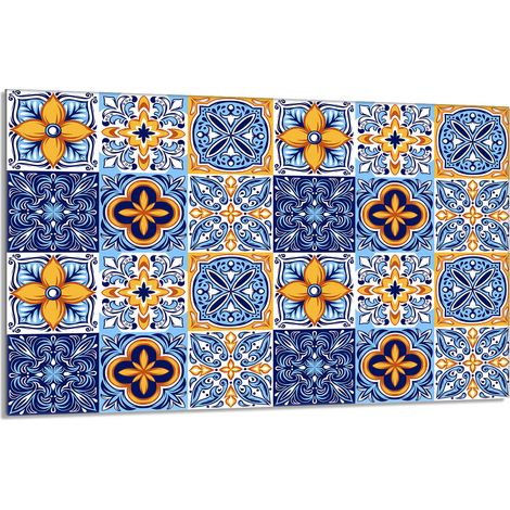 Plaque de protection en verre pour poêle 80x52 Mosaïque (1/5)