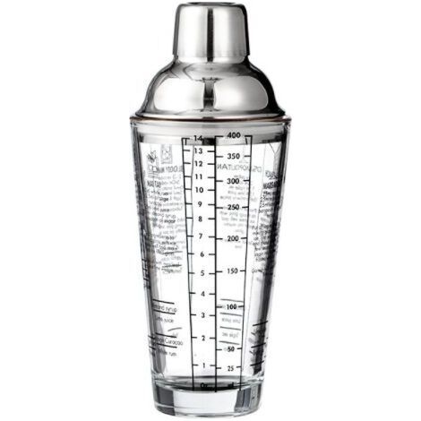 Edelstahlglas mit Skala, Barkeeper-Shaker-Glas, Milchteeglas, 450 ml (weiß), (1/3)