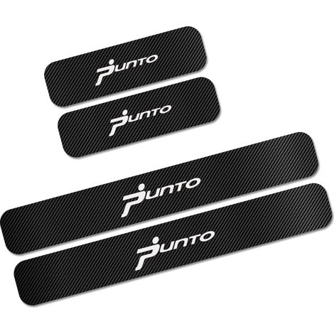 (Inscription blanche,pour PUNTO TYPE 1) Autocollants de seuil de porte pour Fiat 500 Panda Punto Tipo Abarth,protection en fibre de carbone,accessoires auto (1/3)