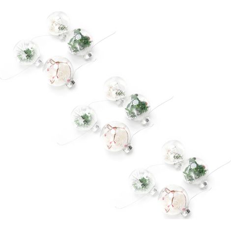 Lot de 12 boules de Noël transparentes en aluminium et plastique PET (réf. 6156) (1/5)
