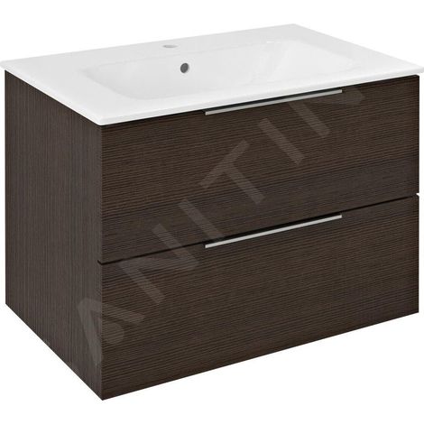 CIRASA Meuble sous-vasque 69,8x52x46cm, Pin Rustique (1/4)