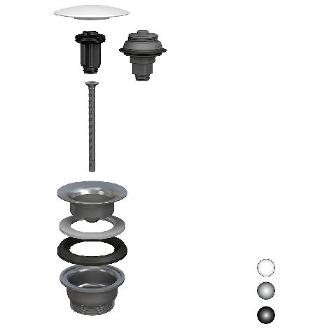 PILETTA A SCATTO PER LAVABO E BIDET MANITAPI- Tappo in ceramica bianca luc.- BONOM- pezzi 1