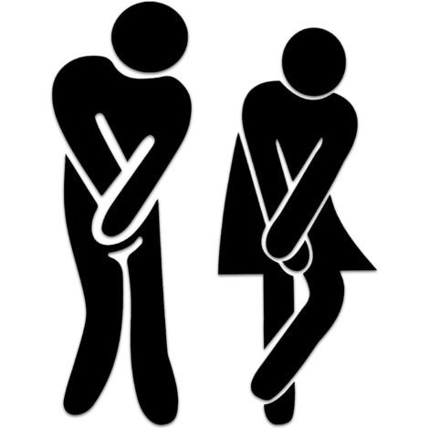 BUNTHAUS Lot de 2 Plaque de Toilette, Panneau WC Adhesif Stickers Homme Femme WC Signalétique pour Portes Signe de Porte Salle de Bain Plaques de Porte pour Toilette Restaurant Publique Hôtel Cafétéri (1/5)