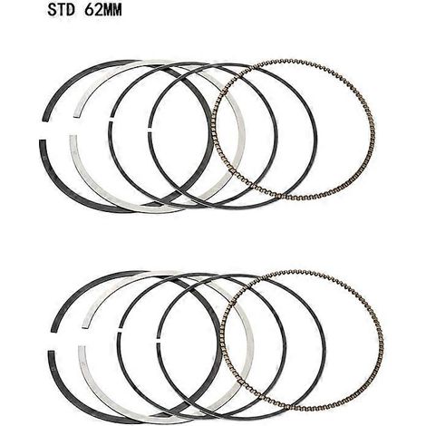 Utilisé pour 62MM STD +25 +50 Alésage Piston Segment Two Game Pour Kawasaki EX250 Ninja 250R 1986-2007 EL250 Eliminator 250 1990-1996 KLE250 Anhelo(62mm STD) (1/5)