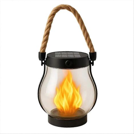 Wasserdichte Solarlaterne für den Außenbereich mit tanzender Flamme (1 Stück) (1/5)