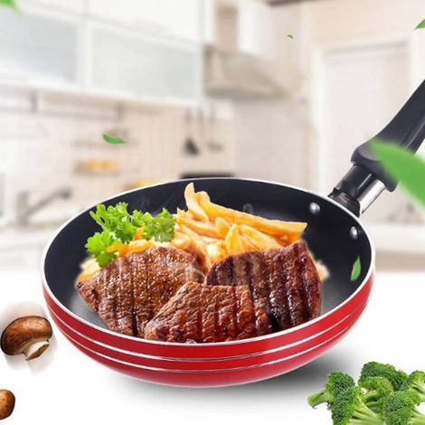 Poêle à frire en acier inoxydable de 5,5 pouces, 2,5 cm de diamètre, couleur aléatoire, convient aux ustensiles de cuisine. (1/4)