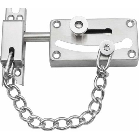 Schiebebohrer-Set, abschließbarer Edelstahl-Riegel, Diebstahlsicherungskette mit Schrauben, Silber (1/5)
