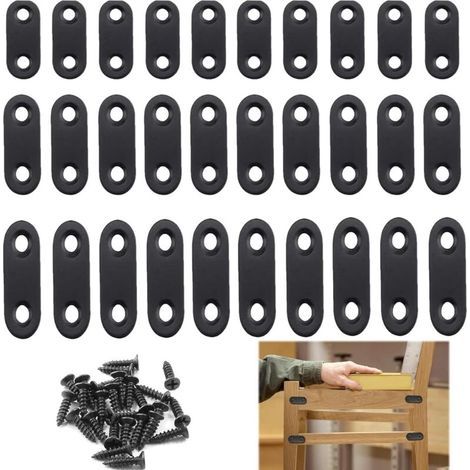 CSPARCV 30 Stück flache, gerade Befestigungswinkel aus Edelstahl, Winkelverbinder, Montagefüße, für Holzbearbeitung, Möbelbau und Heimwerkerprojekte, 40 mm, 50 mm, 60 mm (1/4)