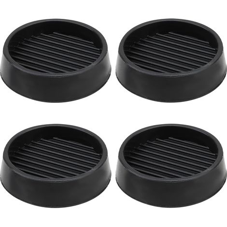 Paquete de 4 protectores de goma antideslizantes para patas de muebles, topes de cama y patas de mesa y silla (5 x 5 cm, negro)