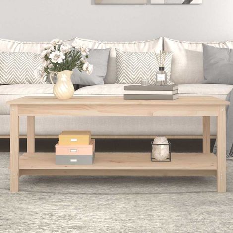 vidaXL Coffee Table 110x55x45 cm Solid Wood Pine (1/5)